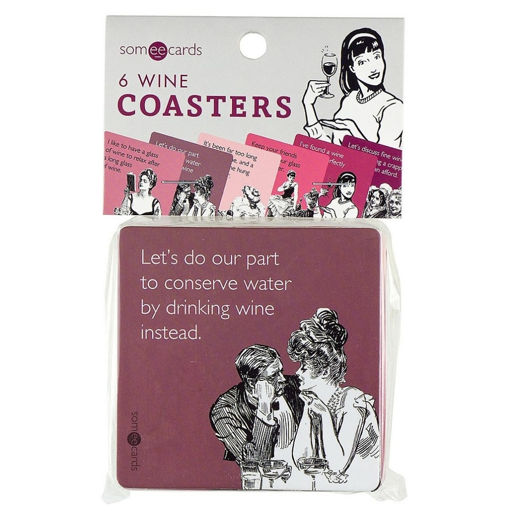 Someecards 6 Pack Assorted Wine Drink Coasters by 30 Watt Funny Sarcastic NWT